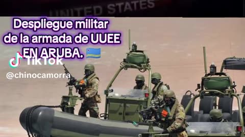 Fuerte DESPLIEGUE MILITAR de la armada estadounidense en ARUBA. muy cerca de Venezuela