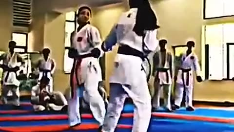 Breaking: girls fight | Girl's kumite | karate event | superb point | #shorts
