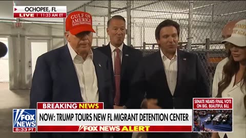 🚨🚨 BREAKING Trump tours ‘Alligator Alcatraz’ migrant facility in Florida.