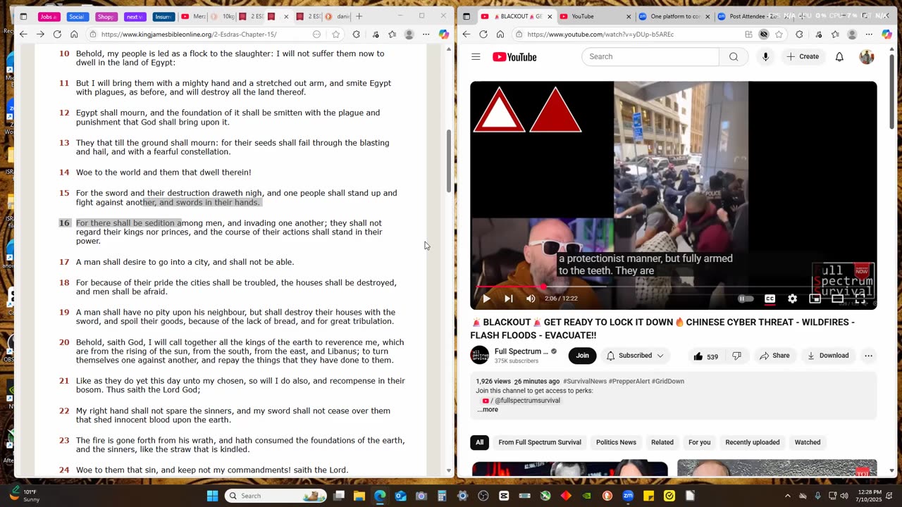 The civil unrest is growing toward a Gov. solution is biblical