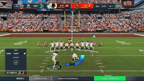 1964 REDSKINS VS Madden 21 I Franchise SEASON 1 WEEK 3 REDSKINS VS CLEVELAND