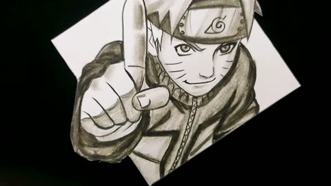 ✂️ How to Draw Naruto Uzumaki Step by Step – Easy Drawing with Paper Cut Effect! ✍️