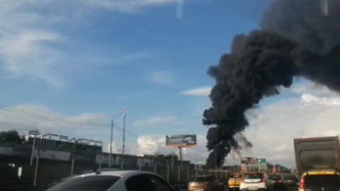 Moscow Officials Are Silent About Massive Column of Black Smoke Coming From Downtown