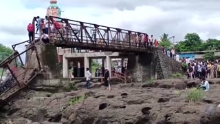 Over two dozen swept away after a deadly bridge collapse in India