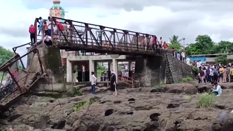 Over two dozen swept away after a deadly bridge collapse in India
