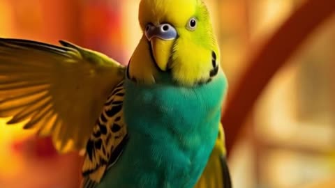 A parakeet dancing