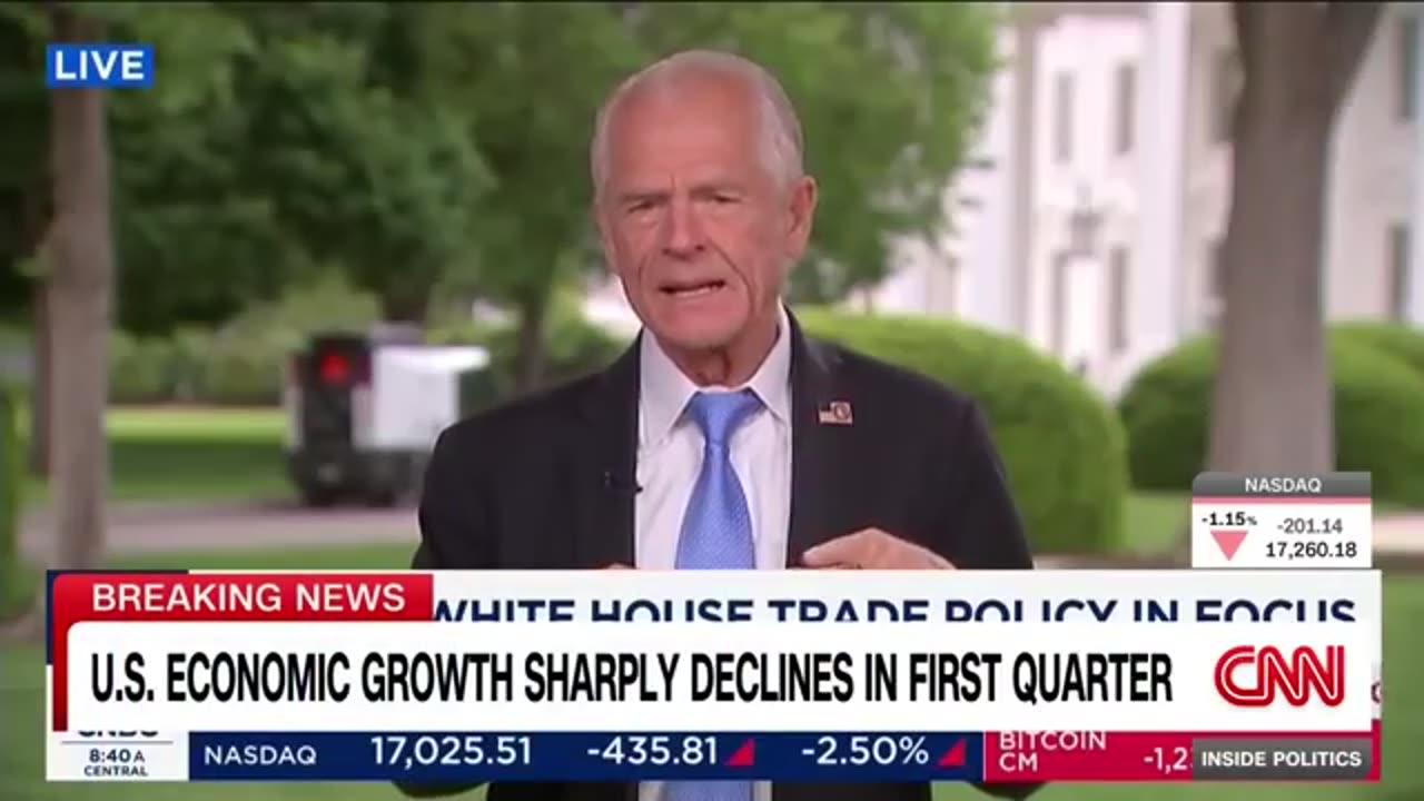 Hear Trump’s response to report showing a shrinking US economy