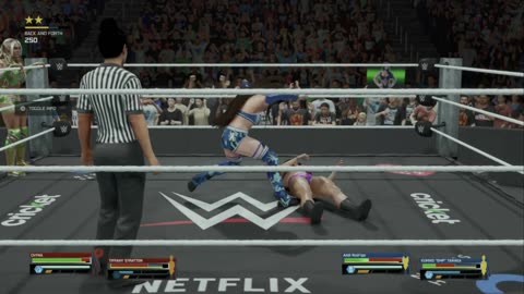 wwe 2k25 143 universe Tiffany Stratton and Chyna VS Addi Rodrigo and Kumiko EMP Tanaka