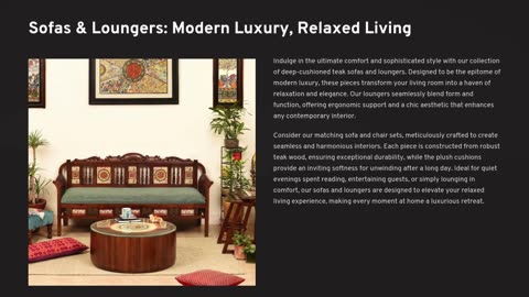 Handcrafted Teak Wood Furniture Collection - Luxury Furniture Showcase