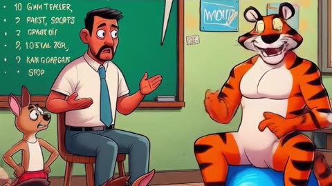 Tiger Tony and his adopted son Kangaroo Joey at a parent council meeting