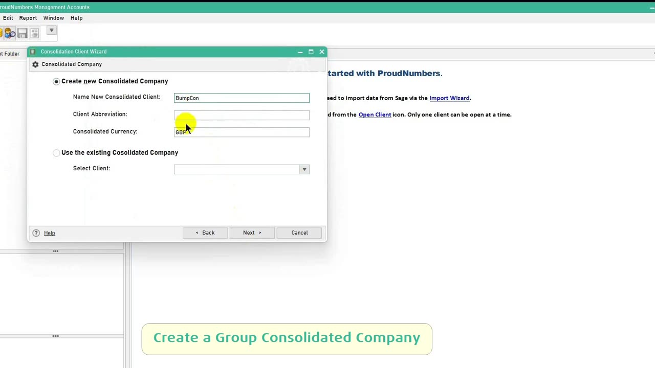 How can you create a Company Consolidation in ProudNumbers?