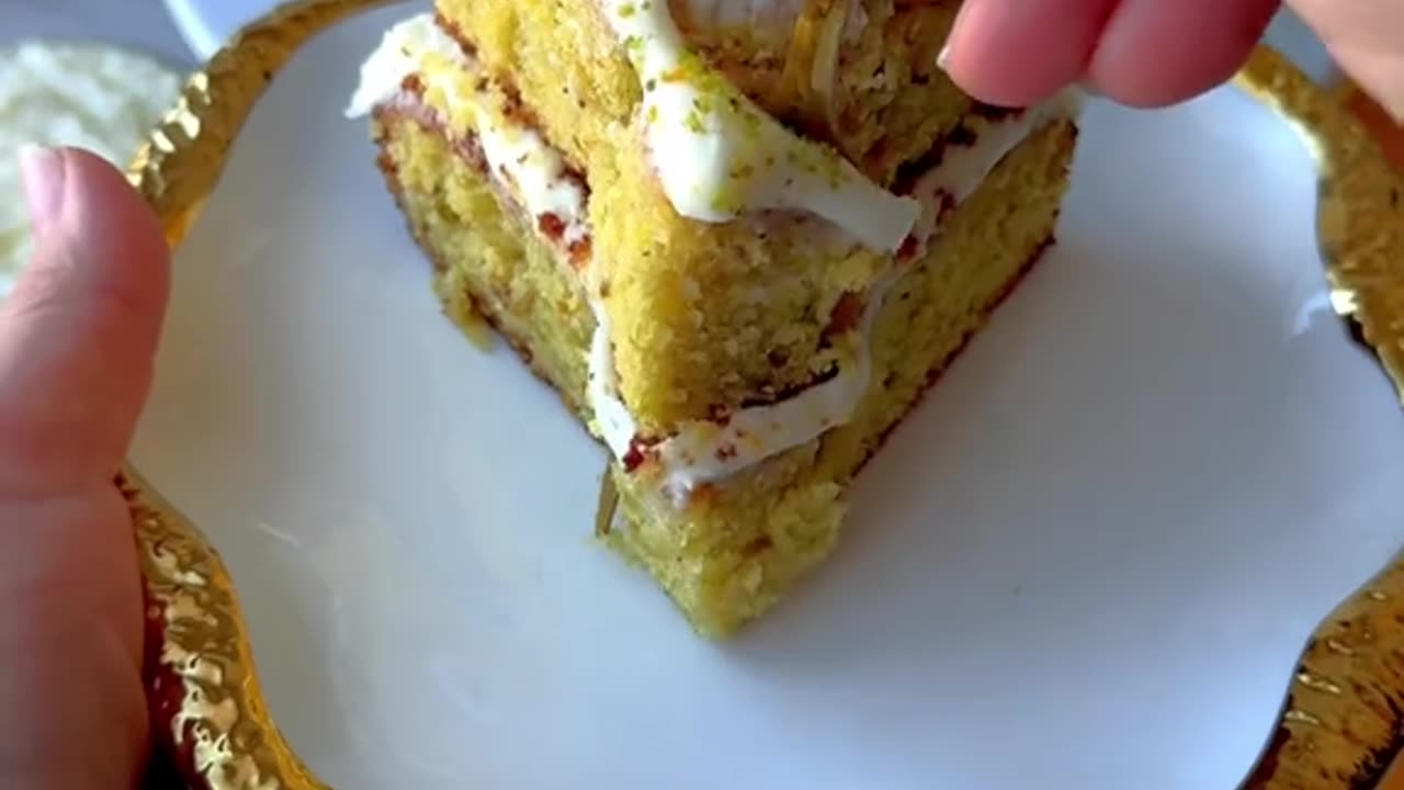 Orange Pistachio Cake with Orange Cream Cheese Frosting