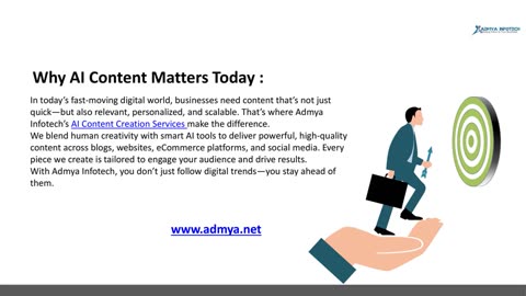 What Are AI Content Creation Services Explained by Admya Infotech