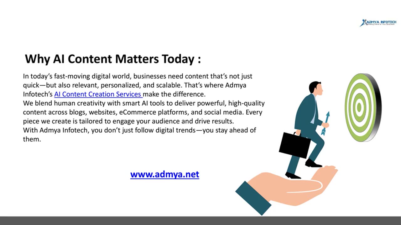 What Are AI Content Creation Services Explained by Admya Infotech