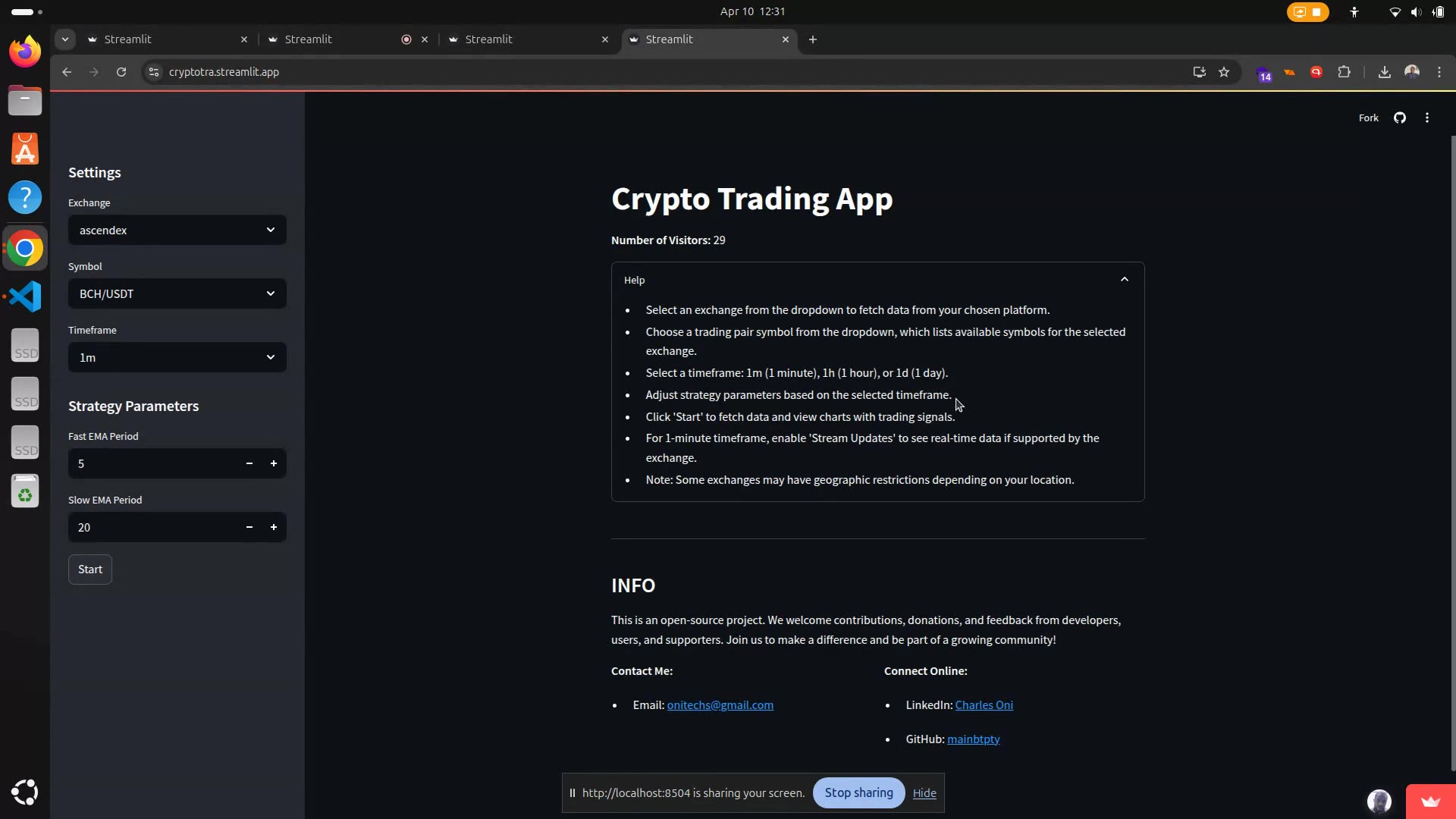 Crypto Trading App with Customizable Strategy Parameters