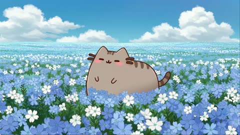 Pusheen in a Blossom Garden 🌷✨ Gentle Lofi Beats for Study, Relax & Daydreaming 🌺