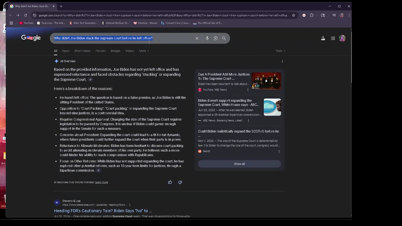 GOOGLE TOLE ME JOE BIDEN WAS STILL PRESIDENT