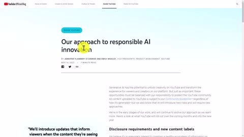 YouTube Policy on AI