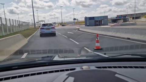 Driving off the Cross Channel Ferry in Calais, France