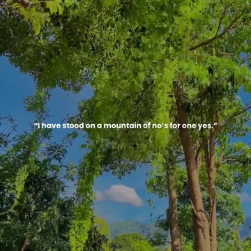 I have stood on a mountain of no’s for one yes.