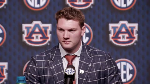 Auburn offensive lineman Connor Lew | 2025 SEC Media Days