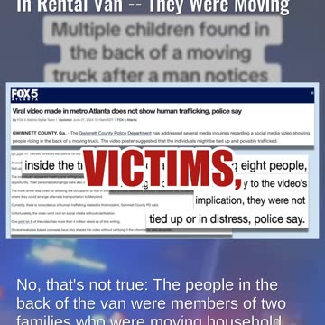 Fact Check: Video Does NOT Show Rescue Of Children From Traffickers In Rental Van -- Moving