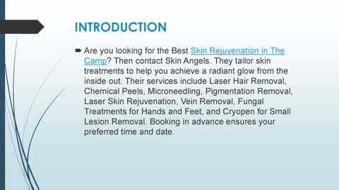 Best Skin Rejuvenation in The Camp