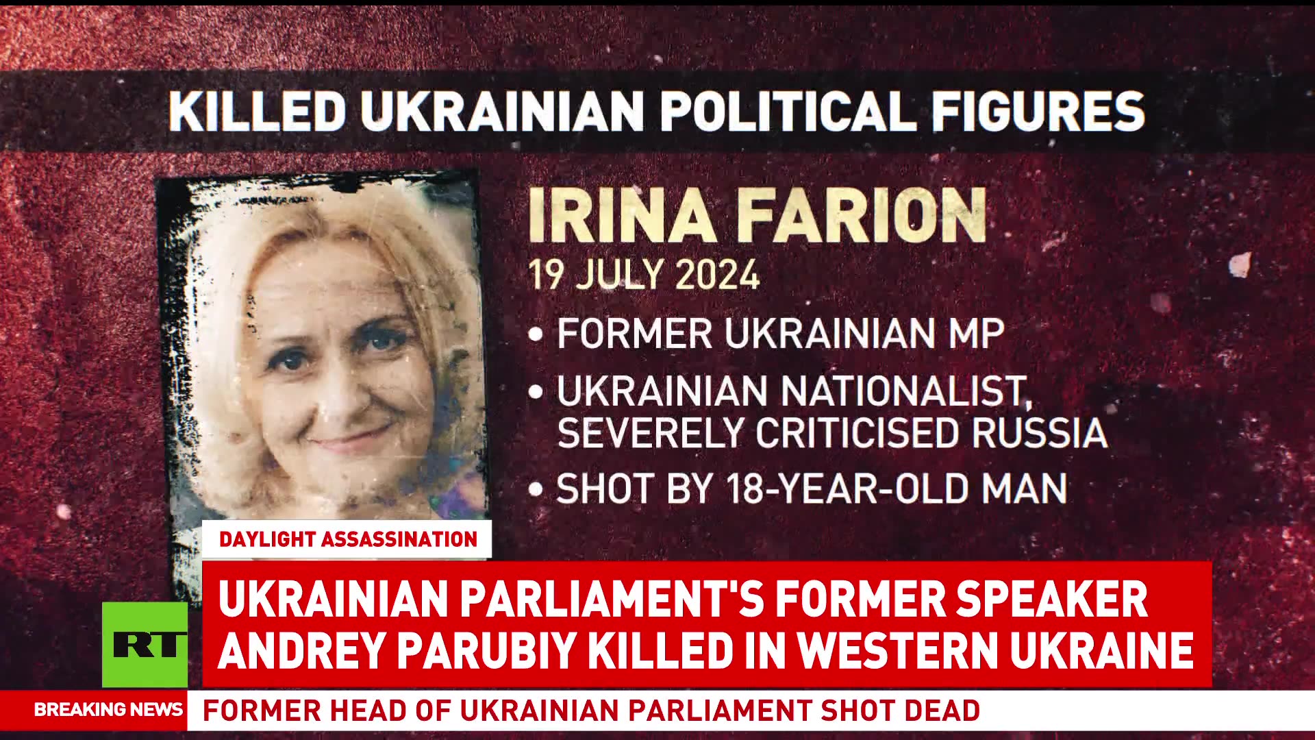 Latest on the murder of former Ukrainian parliamentary speaker Parubiy