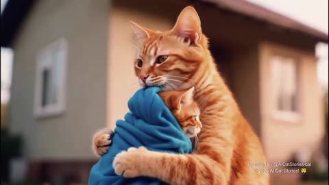 Mother Cat Saves a Homeless Kitten That Was Thrown Away and Gives It a New Life