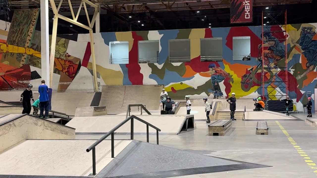 A Guy Rides Roller Skating Suitcases