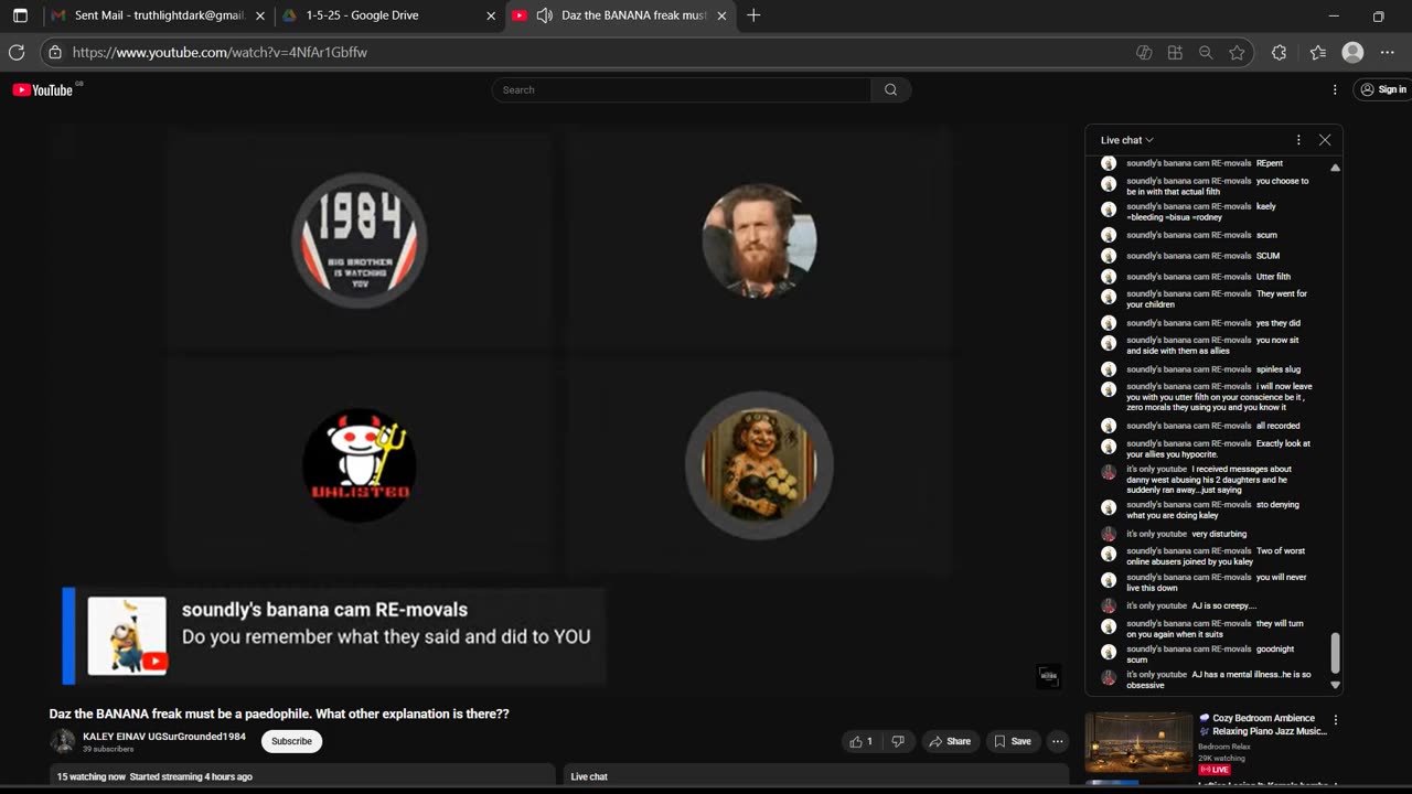 Kaley's UGS Live Paedophiles/Abusers on Panel Stream 27-5-2025
