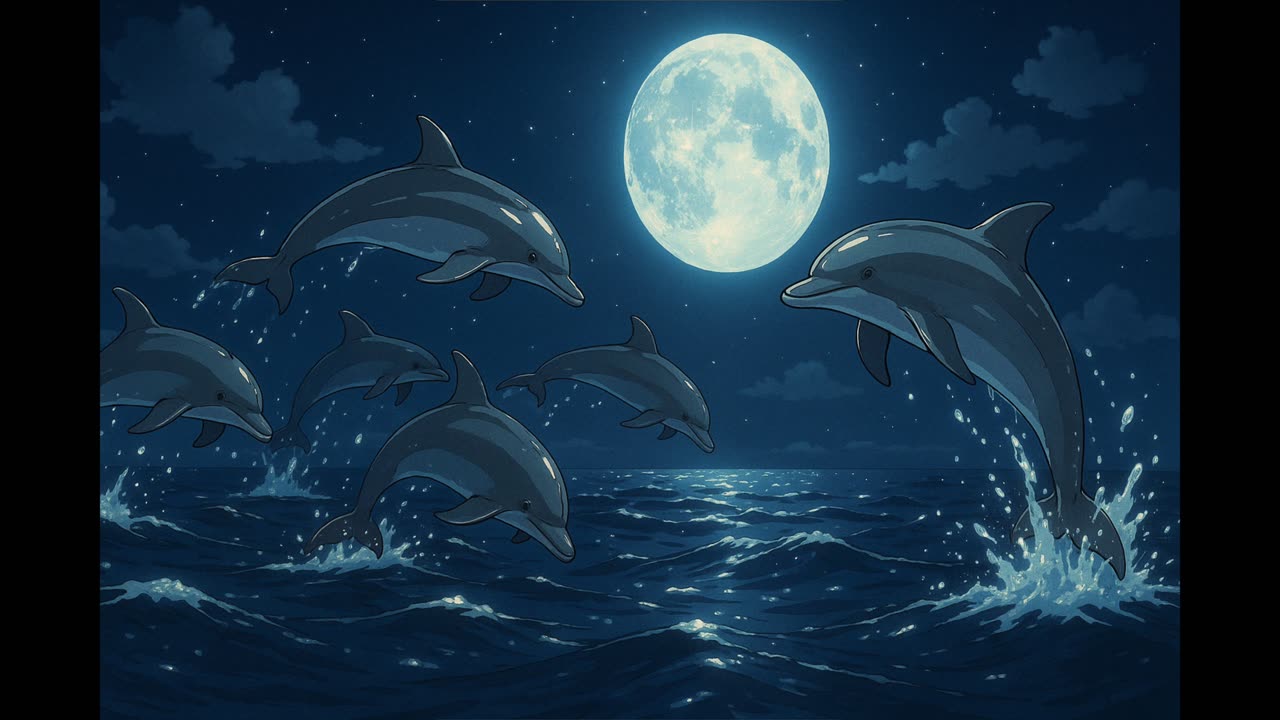 Midnight dolphins V1