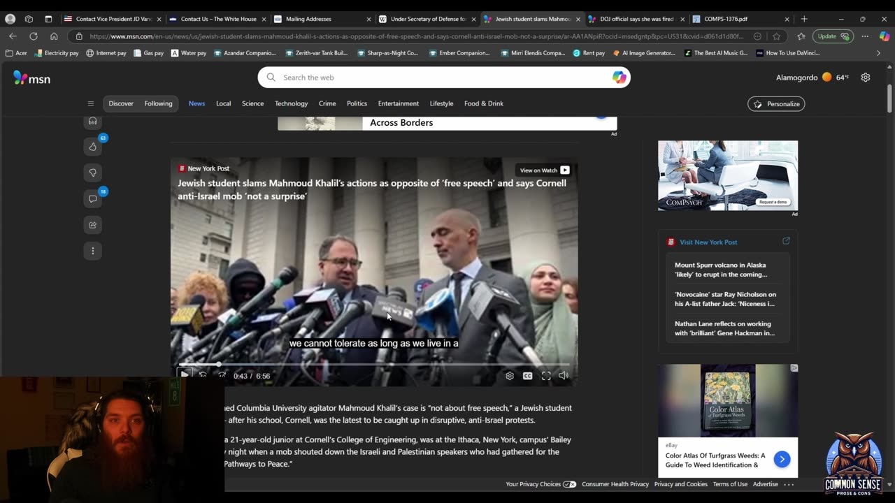 Some information regarding Mahmoud Khalil | CommonSensePRose&Cons