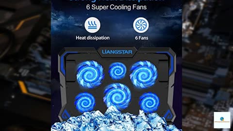 Laptop Cooling Pad, Laptop Cooler with 6 Quiet Led Fans for 15.6-17 Inch Laptop Cooling Fa