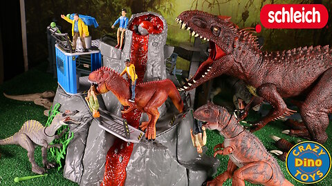 Dinosaur Eating Humans! Schleich Exploding Volcano set 42564 Unboxed Jurassic World Toys 2025