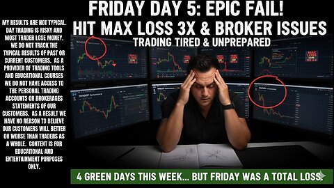 Trading Tired on Friday | Max Loss Hits & Broker Issues After 4 Green Days