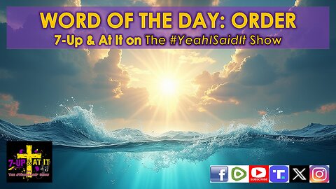 WORD OF THE DAY: GENESIS 01:06 - ORDER