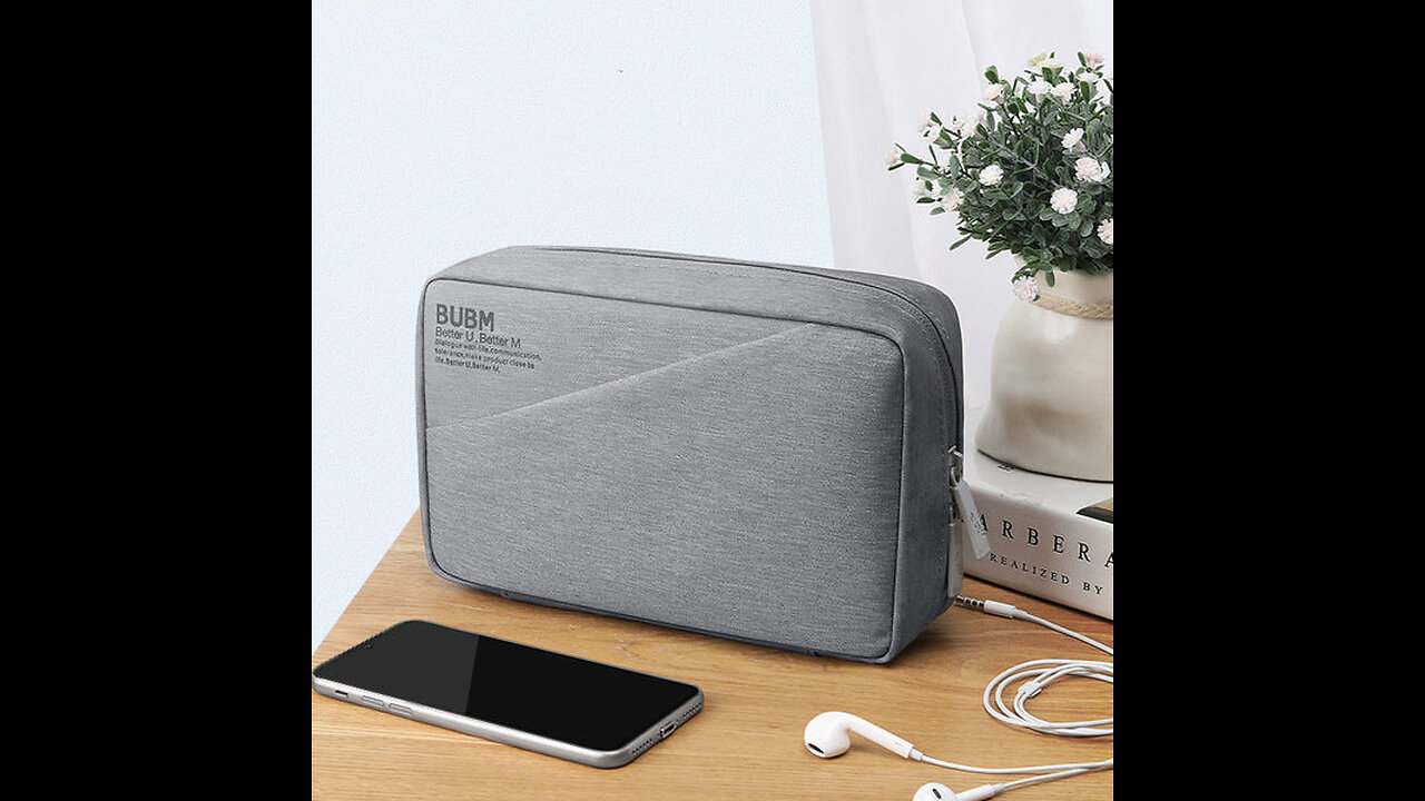 Waterproof Portable Electronics Cable Organizer Bag, for Cord, Phone, Laptop Chargers, Power Bank