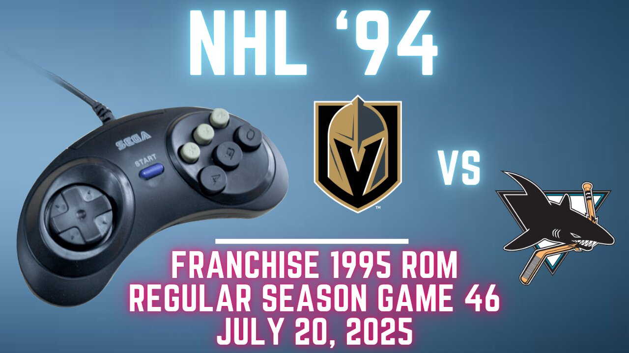 NHL 94 Franchise League (1995) - Golden Knights (NewJerseyKiller) at Sharks (Len) {Genesis} Game 46