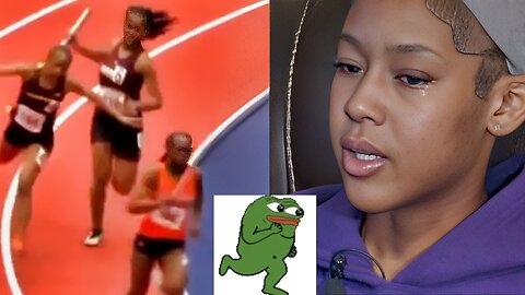 ( -0862 ) High School Track Athlete Alaila Everett Denied She Made a Mad Baton Attack So I Up-Res'd & Super Slo-Mo'd It to Show What Really Happened