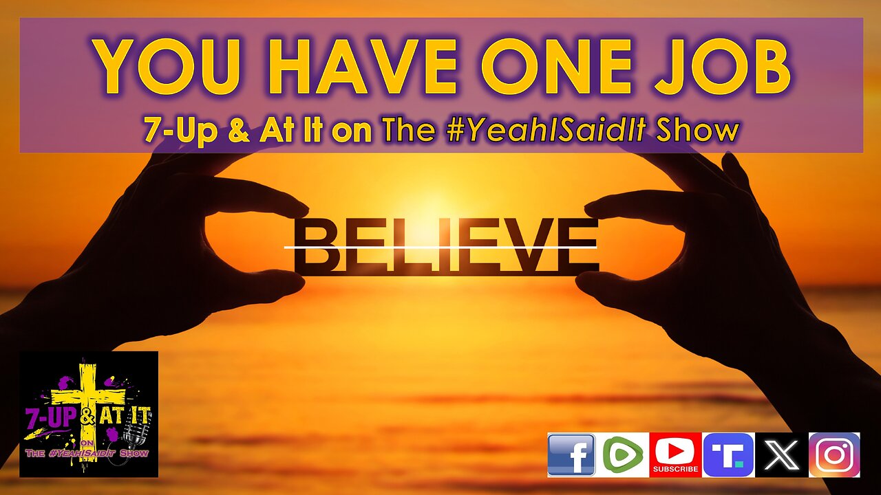 WORD OF THE DAY: JOHN 6:29 - YOU HAVE ONE JOB