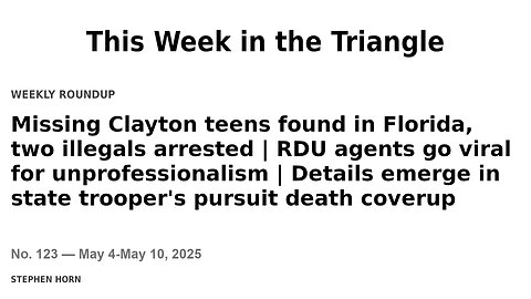 This Week in the Triangle (May 4-May 10, 2025)