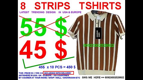 Trending 8 strips tshirts in USA and EUROPE 45$ with including delivery at your home shop