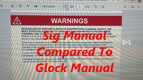 Sig Sauer Manuals vs Glock Manual