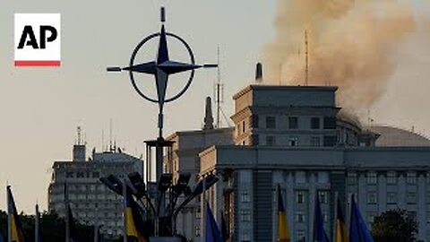Smoke rises from government building in Kyiv after Russian attack on Ukraine capital