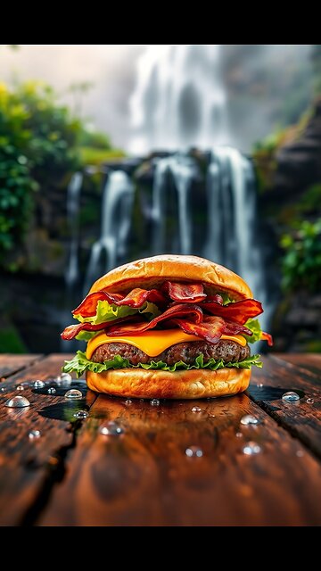 Smashburger by the Waterfall 😍🔥 Everything sliced with our signature handmade blade