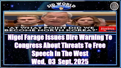 Nigel Farage Issues Dire Warning To Congress About Threats To Free Speech In The West