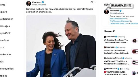 EXCLUSIVE: Kamala Harris Husband Has Officially Taken Over Lawfare Operations Against Infowars