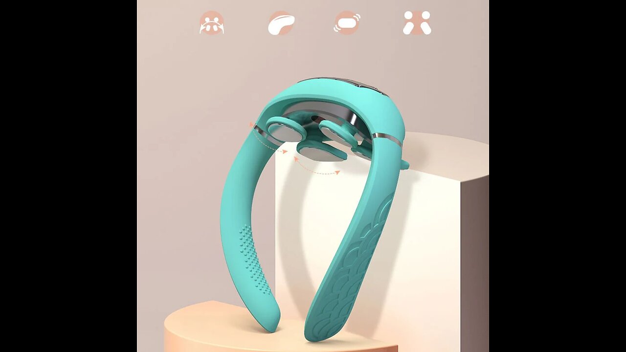 Portable Neck Massager, with 6 Modes, 16 Strengths, Red Light Auxiliary Massage & Ergonomic Design