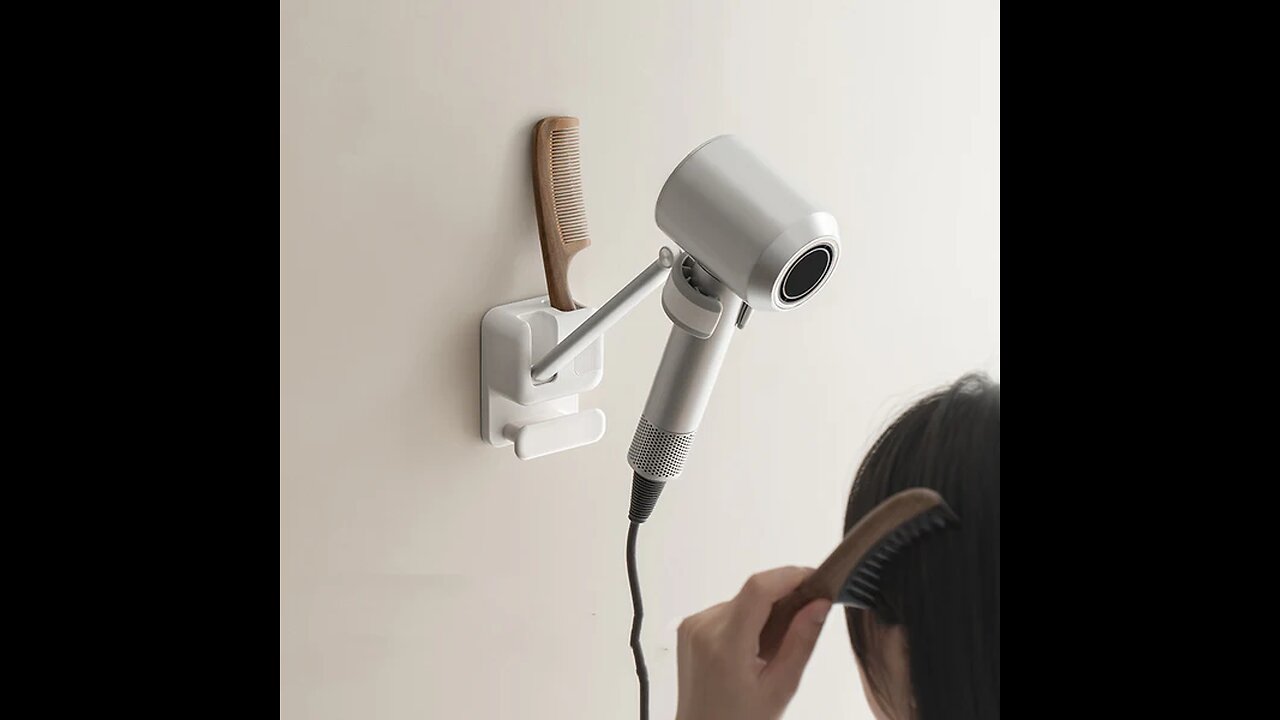 Lazy Corner Punch-Free Hair Dryer Storage Rack